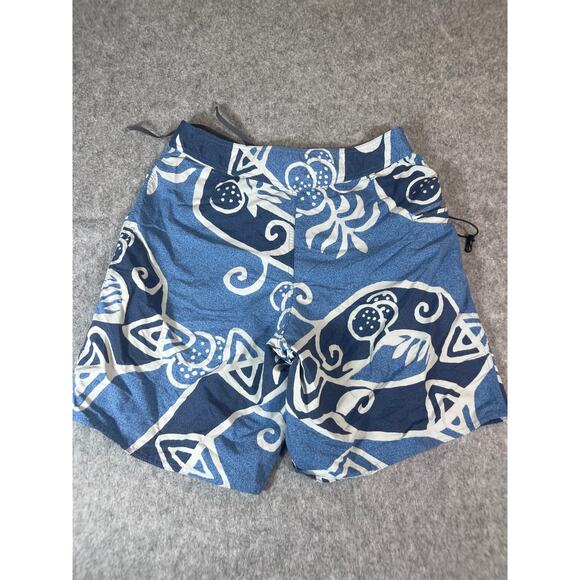 Patagonia Board Shorts Mens 33 Blue Wavefarer Floral Swim Trunks Surf Hawaiian - Picture 2 of 6